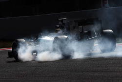 Pascal Wehrlein, Mercedes AMG F1 W06 Reserve Driver locks up under braking