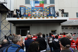 Race 2 Podium: Jose Maria Lopez and Yvan Muller, Citroën World Touring Car team and Tiago Monteiro, Honda Racing Team JAS and Mehdi Bennani, Sébastien Loeb Racing