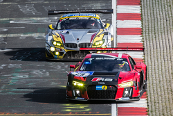 #29 Audi Sport Team WRT Audi R8 LMS: Nicki Thiim, Christer Jöns, Pierre Kaffer, Laurens Vanthoor and #25 Marc VDS Racing BMW Z4 GT3: Maxime Martin, Lucas Luhr, Markus Palttala, Richard Westbrook
