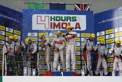 Podium: race winners Tristan Gommendy, Pierre Thiriet, Ludovic Badey, second place Mark Patterson, N