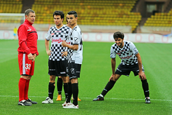 (De izquierda a derecha): Tom Kristensen; Sergio Pérez Sahara Force India F1; Conductor Pascal Wehrl