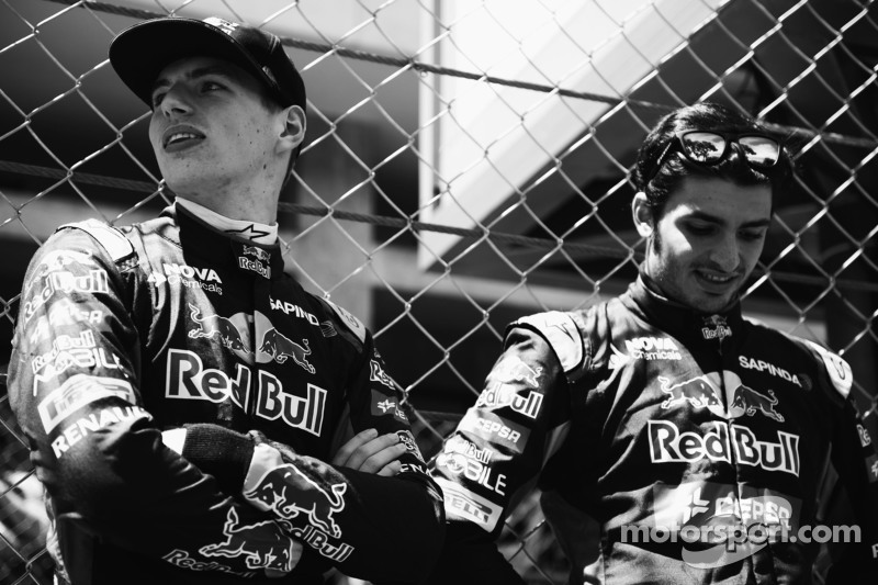 (De izquierda a derecha): Max Verstappen, Scuderia Toro Rosso con Carlos Sainz Jr., Scuderia Toro Ro