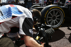 Martin Brundle completes demonstration run of GP2 car with 18 inch Pirelli tyres