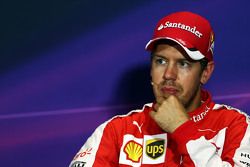 Sebastian Vettel, Ferrari, in de FIA-persconferentie