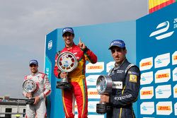 Podium: winner Lucas di Grassi, second place Jérôme d'Ambrosio, third place Sébastien Buemi