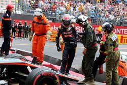 Max Verstappen, Scuderia Toro Rosso crashes with Romain Grosjean, Lotus F1 Team