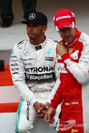 Lewis Hamilton, Mercedes AMG F1 e Sebastian Vettel, Ferrari