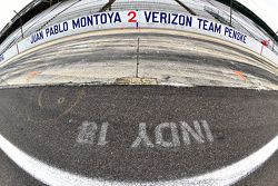 Juan Pablo Montoya's pit stall
