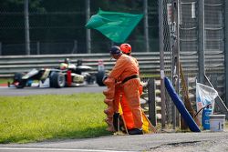 Marshals waving the green flag