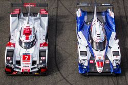#7 Audi Sport Team Joest Audi R18 e-tron quattro and #1 Toyota Racing Toyota TS040 Hybrid