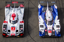 #7 Audi Sport Team Joest Audi R18 e-tron quattro and #1 Toyota Racing Toyota TS040 Hybrid