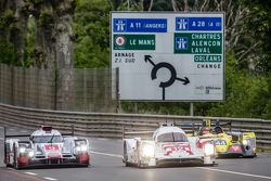 #9 Audi Sport Team Joest Audi R18 e-tron quattro: René Rast, Filipe Albuquerque, Marco Bonanomi, #12 Rebellion Racing Rebellion R-One: Nicolas Prost, Nick Heidfeld, Mathias Beche, #44 Ibanez Racing ORECA 03R: Yutaka Yamagishi, Pierre Perret, José Ibanez,