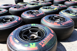 Pirelli tyres used by McLaren in the pits