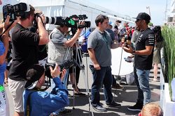 Lewis Hamilton, Mercedes AMG F1 with the media