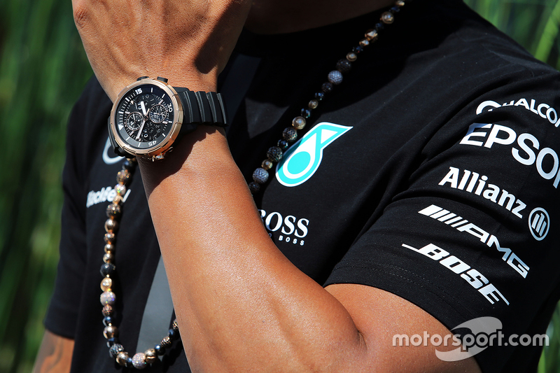 The watch worn by Lewis Hamilton, Mercedes AMG F2