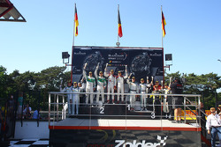 Podium: race winners Robin Frijns, Laurens Vanthoor, second place Marco Seefried, Norbert Siedler, third place Vincent Abril, Maximilian Buhk