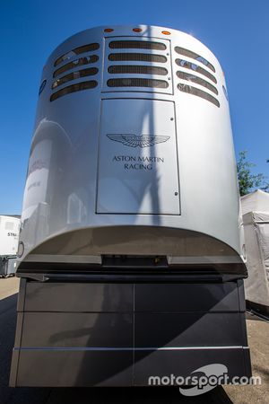 Aston Martin Racing transporter and logo / signage