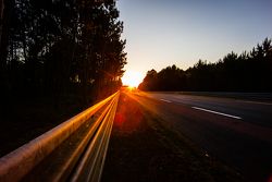 24 Hours of Le Mans track ambiance at sunset