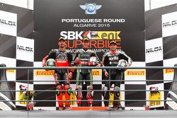 Portimão Podyum - 2. Yarış:  Davide Giugliano,  Jonathan Rea, Leon Haslam