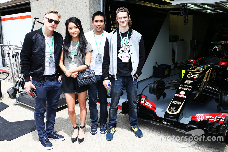 Lotus F1 Team guests, Actor; Lana Condor, Actress; Dalton Wong, Trainer; Ben Hardy, Actor