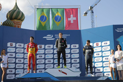 Podium: race winner Nelson Piquet Jr., second place Lucas di Grassi, third place Sébastien Buemi