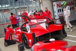 #23 Nissan Motorsports Nissan GT-R LM NISMO practicing driver changes