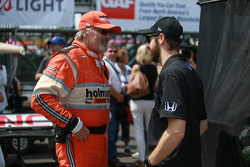 James Hinchcliffe is reunited with a member of the Holmatro Safety Team