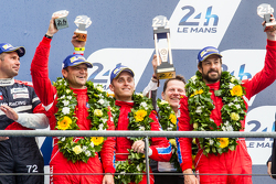 LMGT Am podium: third place #62 Scuderia Corsa Ferrari 458 GTE: Bill Sweedler, Townsend Bell, Jeff Segal