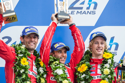 LMP1 podium: second place Porsche Team: Timo Bernhard, Mark Webber, Brendon Hartley