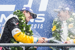 LMGT Pro podium: class winner #64 Corvette Racing Corvette C7.R: Jordan Taylor celebrates with champagne