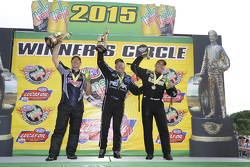 Pro Stock winner Greg Anderson, Funny Car winner John Force, Top Fuel winner Tony Schumacher