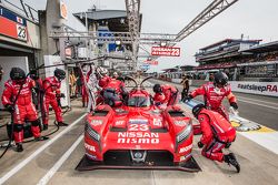 Pit stop for #23 Nissan Motorsports Nissan GT-R LM NISMO: Olivier Pla, Jann Mardenborough, Max Chilt