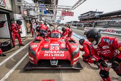 Pit stop for #23 Nissan Motorsports Nissan GT-R LM NISMO: Olivier Pla, Jann Mardenborough, Max Chilton