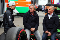 Nico Hulkenberg, Sahara Force India F1 with Martin Brundle, Sky Sports Commentator and Johnny Herbert, Sky Sports F1 Presenter