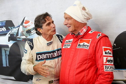 Nelson Piquet y Niki Lauda, en el desfile de leyendas