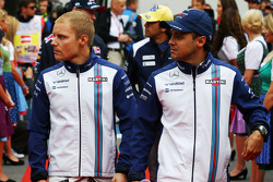 Valtteri Bottas com Felipe Massa, Williams no desfile dos pilotos
