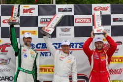 GTA Podium: Race winner Frank Montecalvo, Second place Henrique Cisneros and third place Timothy Pappas