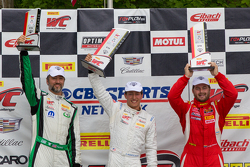 GTA Podium: Race winner Frank Montecalvo, Second place Henrique Cisneros and third place Timothy Pappas