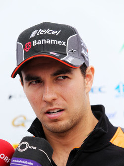 Sergio Pérez, Sahara Force India F1 with the media