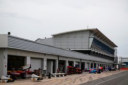 The GP2 pit lane