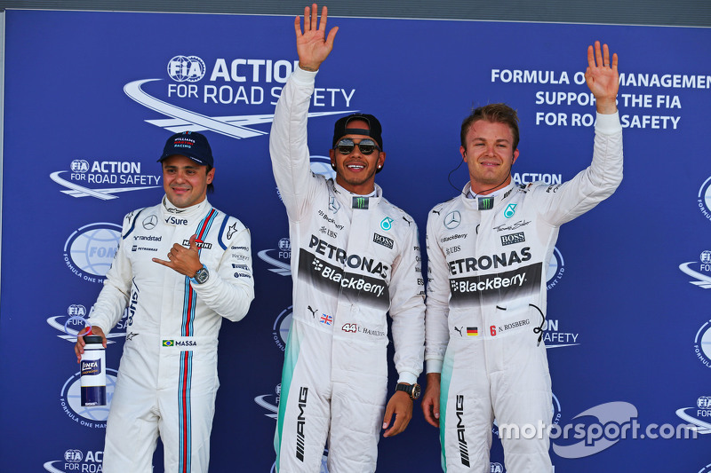 Felipe Massa, Williams, Lewis hamilton y Nico Rosberg, Mercedes AMG F1