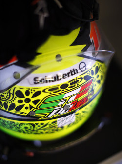 O capacete de Sergio Perez, Sahara Force India F1