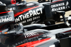 McLaren MP4-30s of Fernando Alonso, McLaren and Jenson Button, McLaren