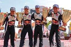 Kazanan Sébastien Ogier ve Julien Ingrassia, Volkswagen Polo WRC, Volkswagen Motorsport, ikinci Andr