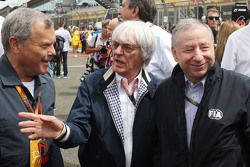 Sir Martin Sorrell, WPP CEO with Bernie Ecclestone, and Jean Todt, FIA President