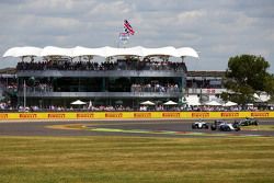Felipe Massa, Williams FW37 leads Valtteri Bottas, Williams FW37 and Lewis Hamilton, Mercedes AMG F1 W06