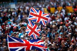 Fans invade the circuit at the podium
