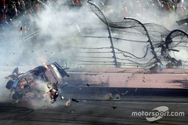 Austin Dillon, Richard Childress Racing Chevrolet in huge crash at the finish