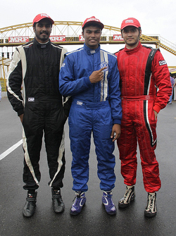 Race winner Karthik Tharani, second place Goutham Parekh, third place Arjun Narendran