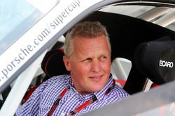 Johnny Herbert, Sky Sports F1 Presenter in his Porsche Supercup car